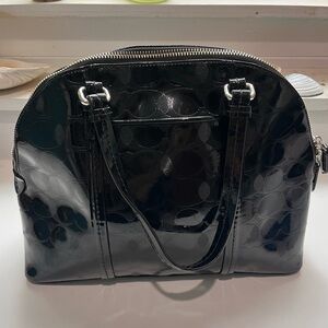 Black coach Shoulder Bag with Dual Handles in Perfect Condition